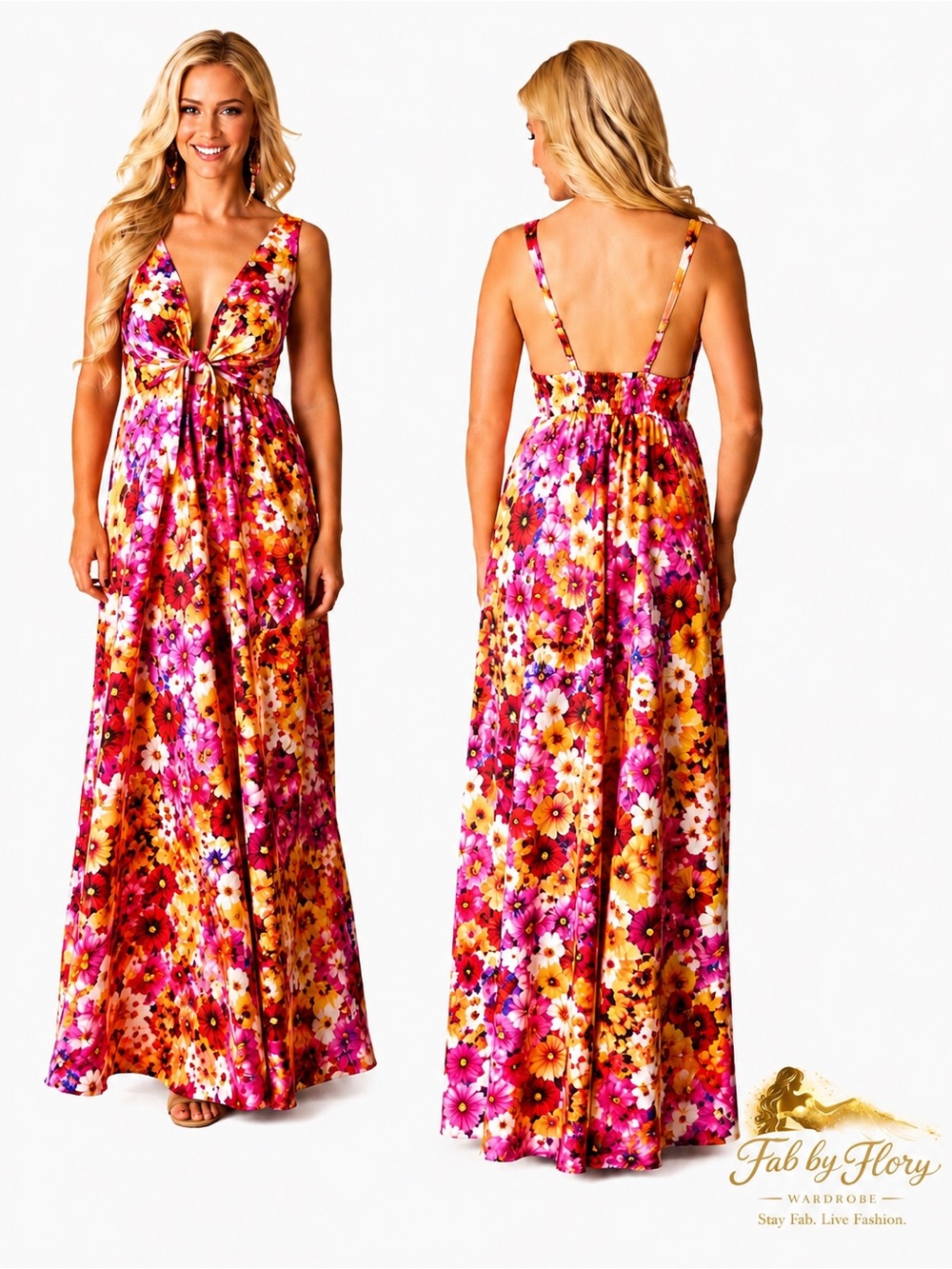 BUDDY LOVE ✨ ZENA PLUNGING NECK MAXI DRESS - SUNSHINE